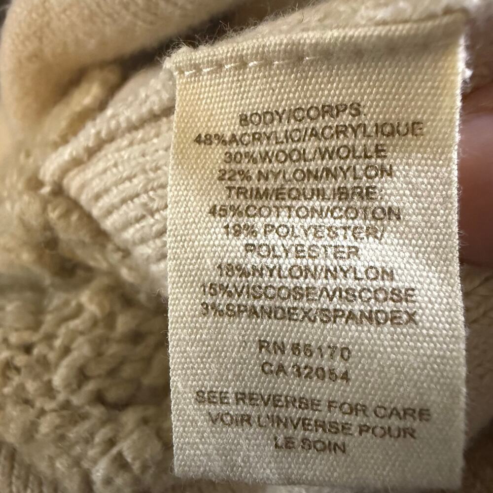 Free People Beige Textured Knit Long Button Front Cardigan Sweater, Size Medium - Picture 8 of 10